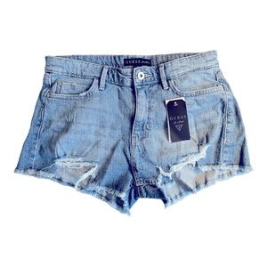 Guess High Rise Medium Wash Denim Shorts - Size 30